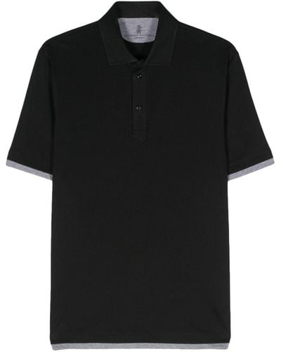 Brunello Cucinelli Layered-effect Polo Shirt - Black