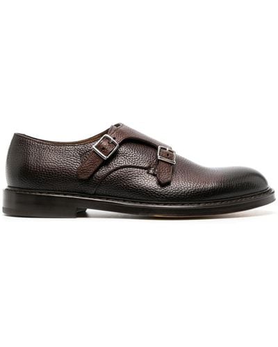 Doucal's Buckle-strap Leather Monk Shoes - Brown