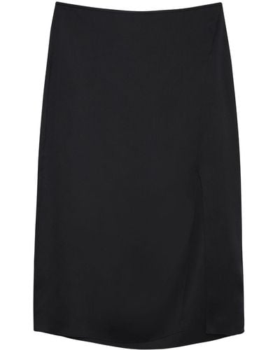 Anine Bing Jolin Silk Midi Skirt - Black