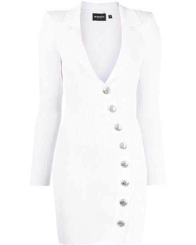 retroféte Mimi Ribbed-knit Minidress - White