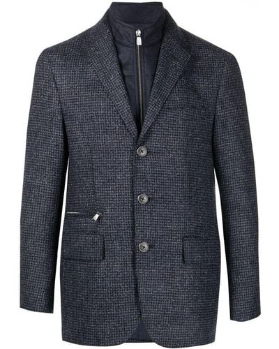 Corneliani レイヤード シングルジャケット - ブルー