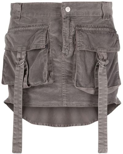 Blumarine Ruffled Cargo Miniskirt - Gray