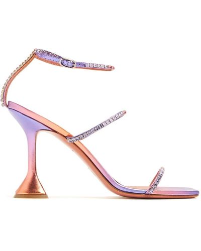 AMINA MUADDI Gilda 95mm Crystal-embellished Sandals - Pink