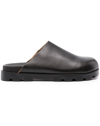 Camper Brutus Leather Mules - Gray