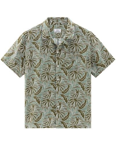 Woolrich Bowlinghemd mit tropischem Print - Grün