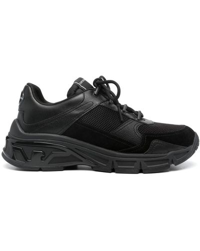 Emporio Armani Low-top Paneled Sneakers - Black