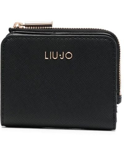 Liu Jo Cartera texturizada con placa del logo - Negro