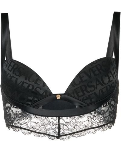 Versace Allover Barocco Bralette Van Kant - Zwart