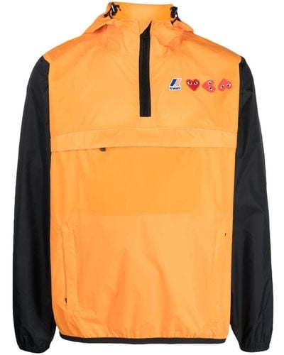 COMME DES GARÇONS PLAY Logo-print Hooded Jacket - Orange