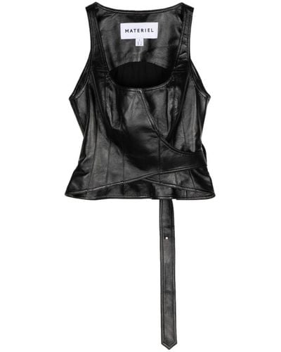 Matériel Belted Wraparound-style Top - Black