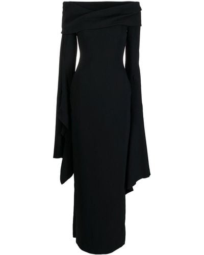 Solace London Arden オフショルダー イブニングドレス - ブラック