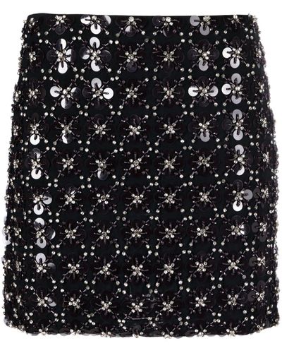 P.A.R.O.S.H. Rhinestone-embellished Mini Skirt - Black