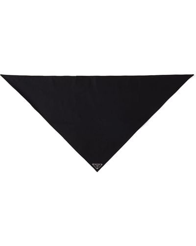 Prada Fular con placa del logo Re-Nylon - Negro