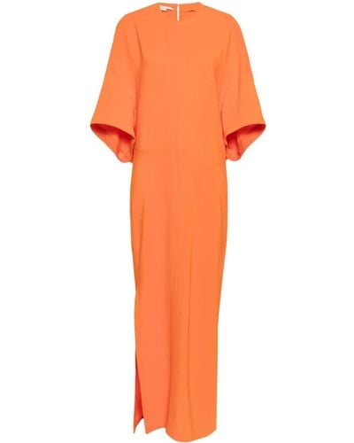 Stella McCartney Vestido largo de media manga - Naranja