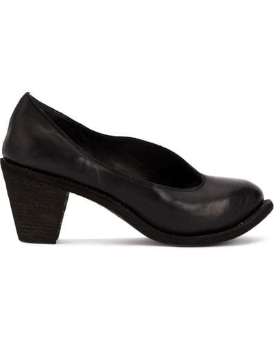 Guidi Chunky-heel Court Shoes - Black