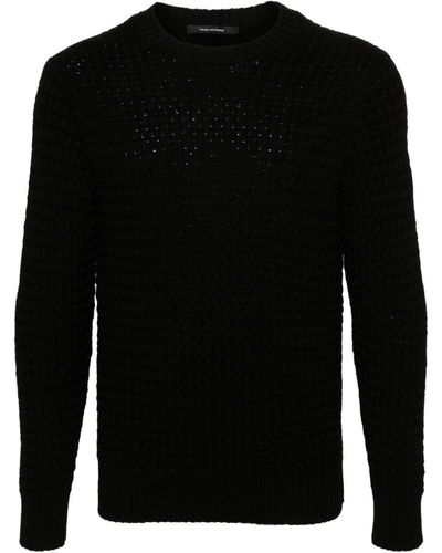 Tagliatore Interwoven Wool Sweater - Black