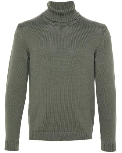 Zanone Roll-neck Virgin Wool Sweater - Green