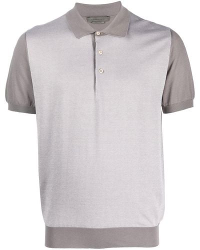 Corneliani Short-sleeve Cotton-silk Polo Shirt - Gray