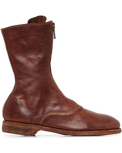 Guidi Soft Leather Mid-calf Boots - Brown
