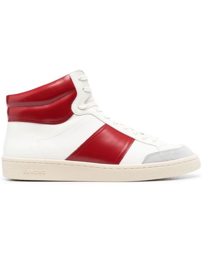 Sandro High-Top-Sneakers mit Kontrasteinsätzen - Rot