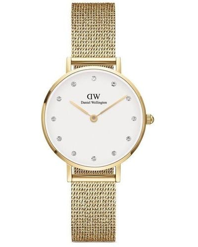 Daniel Wellington Petite Pressed Evergold 28mm - White