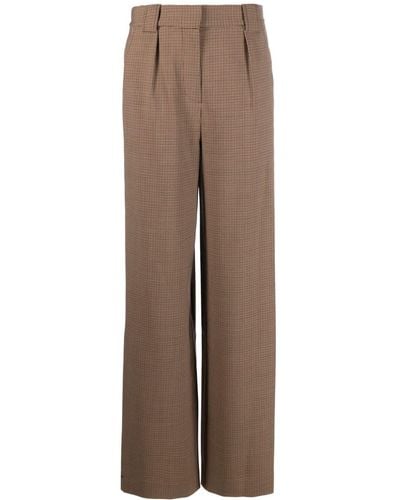 Jonathan Simkhai Check-print Tailored Trousers - Brown
