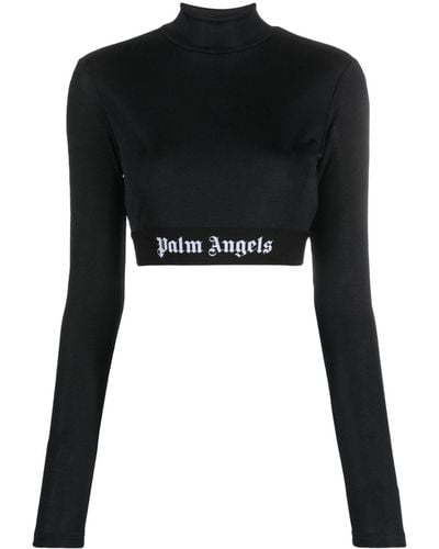 Palm Angels Cropped Navy Therck - Schwarz