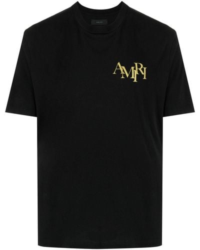 Amiri Camiseta Champagne con detalles de cristales - Negro