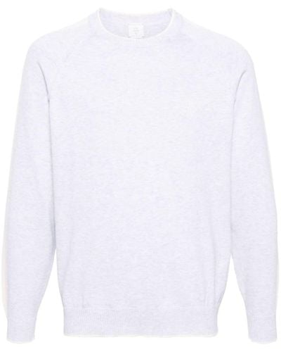 Eleventy Stripe-detail Cotton Sweater - White