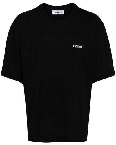 Fiorucci Katoenen T-shirt Met Logoprint - Zwart