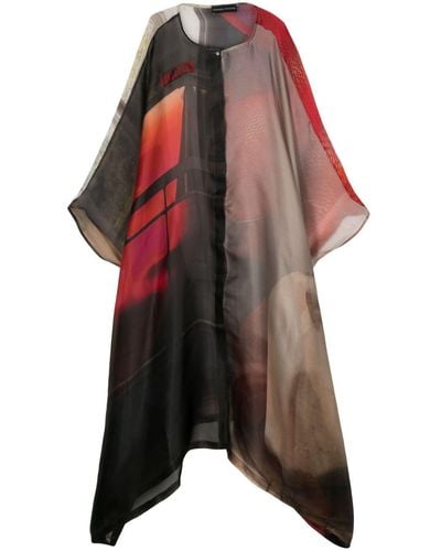 BARBARA BOLOGNA Doorzichtige Midi-jurk Met Print - Zwart