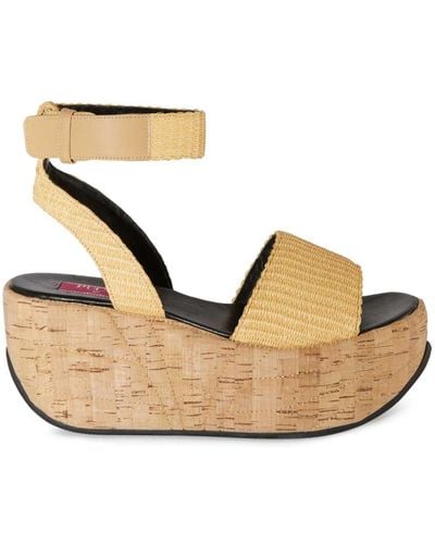 Emilio Pucci Cork Platform Sole Sandals - Natural