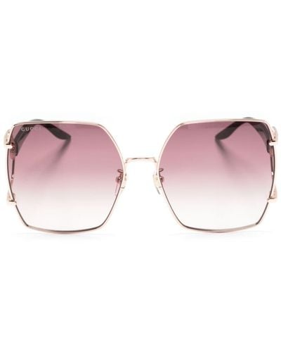 Gucci Double G Oversize-frame Sunglasses - Pink