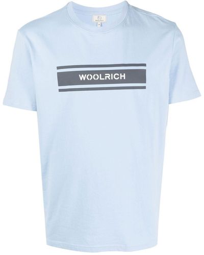 Woolrich T-shirt Met Logoprint - Blauw
