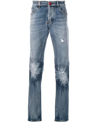 Philipp Plein Jeans Met Faded Effect - Blauw