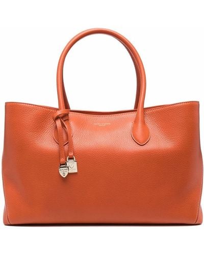 Aspinal of London London Leather Tote Bag - Orange