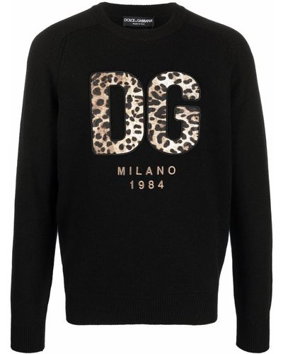 Dolce & Gabbana Sweater Met Logopatch - Zwart