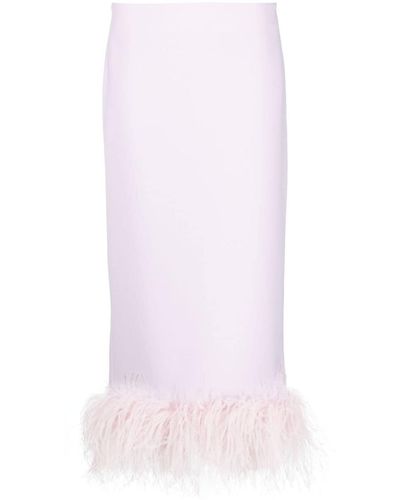 16Arlington Petya Feather-trim Maxi Skirt - Pink