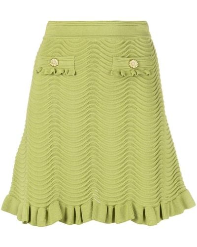 Sandro Alina Textured Sweater Skirt - Green