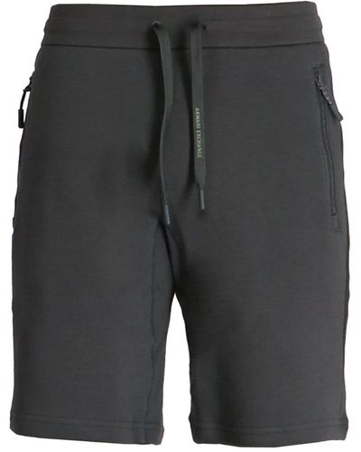 Armani Exchange Drawstring-waist Cotton Track Shorts - Grey