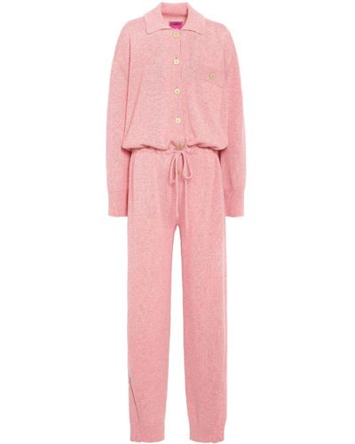 Barrie X Sofia Coppola Long-sleeve Cashmere Jumpsuit - Pink