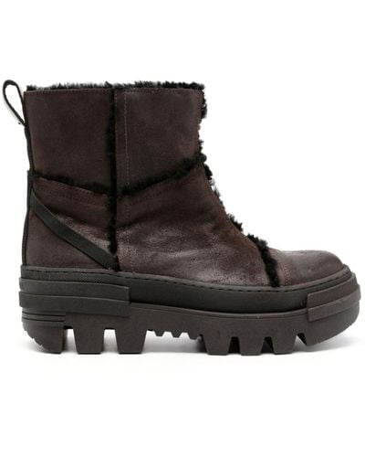 Premiata Exposed-seam Leather Boots - Black
