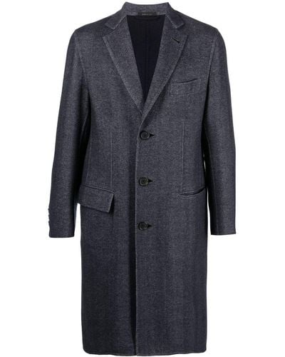 Brioni Single-breasted Wool Coat - Blue