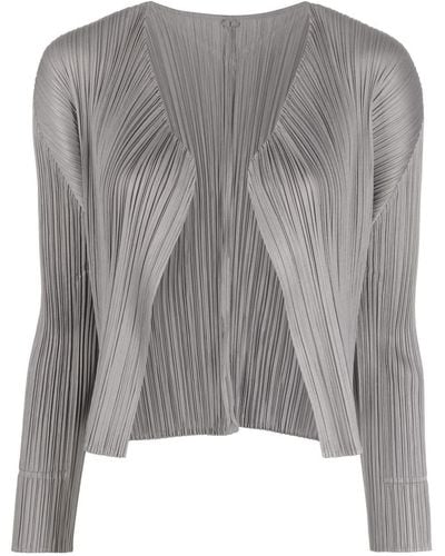 Pleats Please Issey Miyake Monthly Colours May Plissé Cardigan - Grey