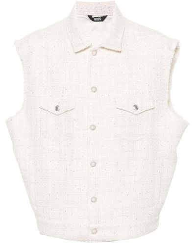 Gcds Sequin-embellished Tweed Gliet - White