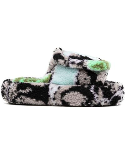 Natasha Zinko Slippers Met Camouflageprint - Grijs