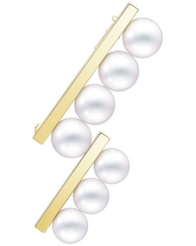 Tasaki Anello Collection Line Balance in oro giallo 18kt con perle - Bianco