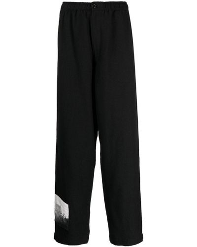 Undercover Graphic-patch Wool Pants - Black