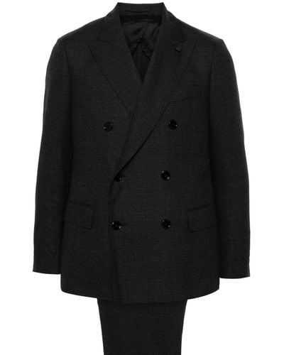 Lardini Double-Breasted Suit - Black