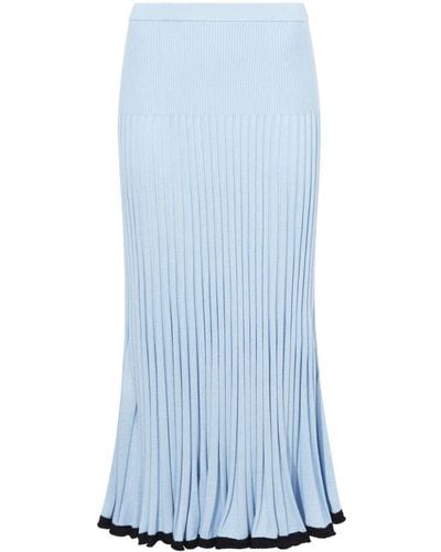 Proenza Schouler Pleated High-waist Midi Skirt - Blue